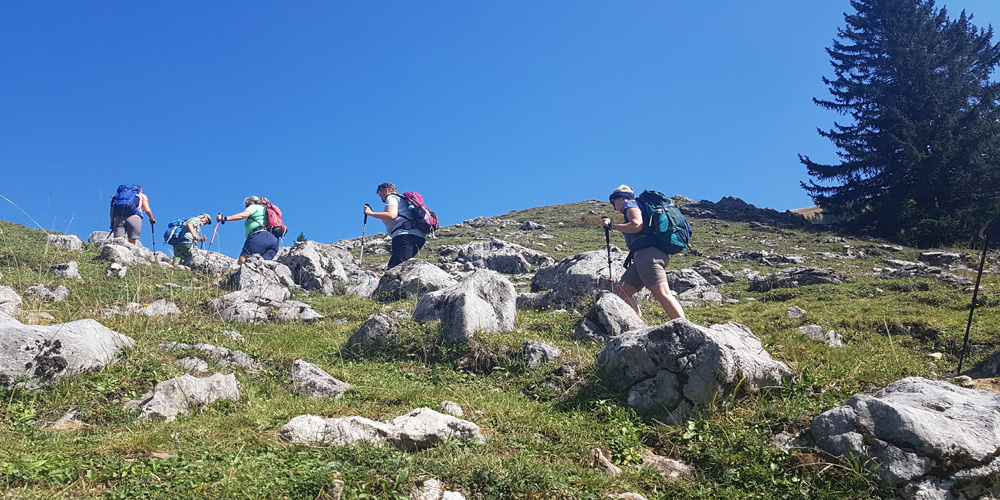 wandern mit Trittschulung auf der Hüttentour